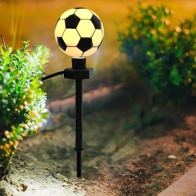 Alt view image 3 of 6 - Gemdeck 2pcs Football Shaped Solar Pathway Lights Soccer Solar Powered Lawn Lights Garden Light