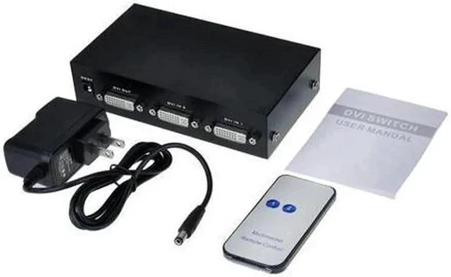 Alt view image 7 of 7 - DVI Switch Box, 2 in 1 Out DVI Selector for PC Laptop DVR Projector HDTV DVI Port Devices, Support 1920x1440, 165Mhz Bandwidth
