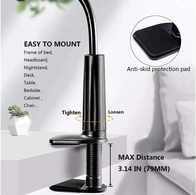 Alt view image 6 of 7 - Gooseneck Tablet Holder, 30inch Flexible Arm Clip Mount Stand for 9.5~10.6 Tablet, Compatible with iPad Pro 10.5 9.7 iPad 2019 2018 2017 Air and Other Brands Tablet ,Black