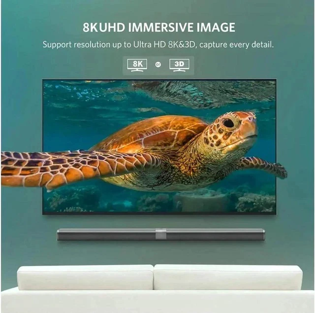 Alt view image 4 of 7 - 8K Displayport to DisplayPort 1.4 Cable 33ft 10m Ultra HD 4K@144Hz 8K@60Hz HBR3(7680x4320 Resolution) High Speed 32.4Gbps Long Nylon Braided DisplayPort 1.4 1.2
