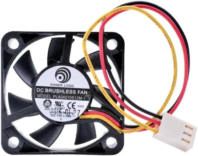 Alt view image 4 of 4 - PLA04010S12M-1 4cm 40mm fan 4010 40x40x10mm DC12V 0.08A Computer CPU North and South Bridge small cooling fan