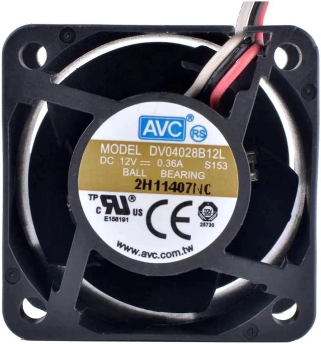 Alt view image 2 of 4 - DV04028B12L 4028 4cm 40mm fan 12V 0.36A Temperature Control Sensor - Silent Airflow Cooling Fan