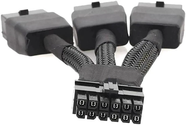 Alt view image 2 of 5 - PCIE 12VHPWR 12Pin Connector to 3x8Pin PCI-E GPU Power Adapter Cable for Ampere RTX 3060ti 3070 3080 3090