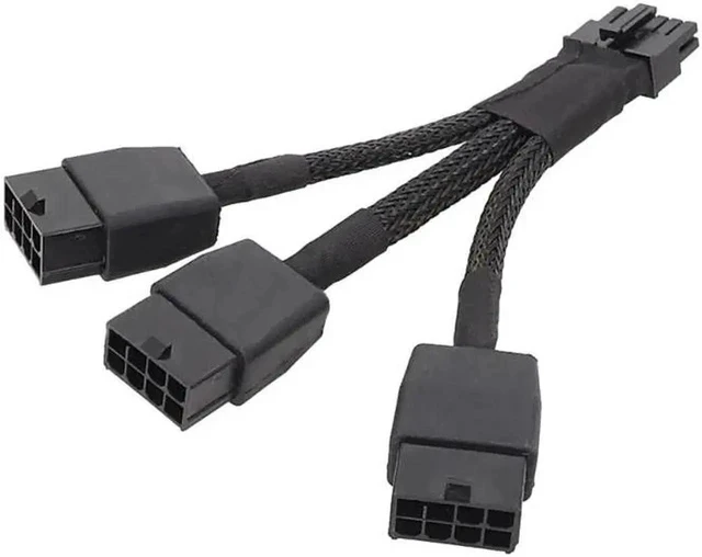 Alt view image 5 of 5 - PCIE 12VHPWR 12Pin Connector to 3x8Pin PCI-E GPU Power Adapter Cable for Ampere RTX 3060ti 3070 3080 3090