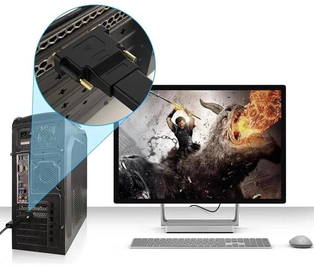 Alt view image 7 of 7 - DVI to HDMI, Bidirectional DVI-D to HDMI Male to Female Adapter with Gold-Plated 2 Pack