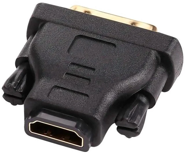 Alt view image 2 of 5 - DVI to HDMI Adapter DVI Male to HDMI Female Bi-Directional DVI-D Port Converter 4K 1080P Gold Plated Connector
