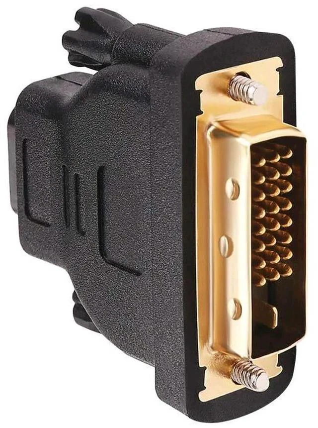 Alt view image 3 of 5 - DVI to HDMI Adapter DVI Male to HDMI Female Bi-Directional DVI-D Port Converter 4K 1080P Gold Plated Connector