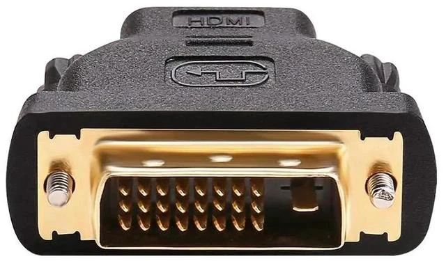 Alt view image 4 of 5 - DVI to HDMI Adapter DVI Male to HDMI Female Bi-Directional DVI-D Port Converter 4K 1080P Gold Plated Connector