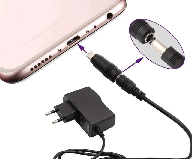 Alt view image 4 of 5 - Micro DC Power Adapter DC5.5x2.1mm to Micro USB 5V DC Power Supply Charging Cables Connector for Cellphone, Tablet,MP3 and Micro USB Device.(2Pack-Micro)