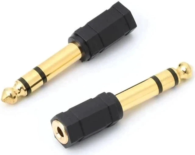 Alt view image 3 of 5 - 5PCS Gold Plated 3.5mm to 6.35mm Stereo Jack Headphone Adaptor Connector