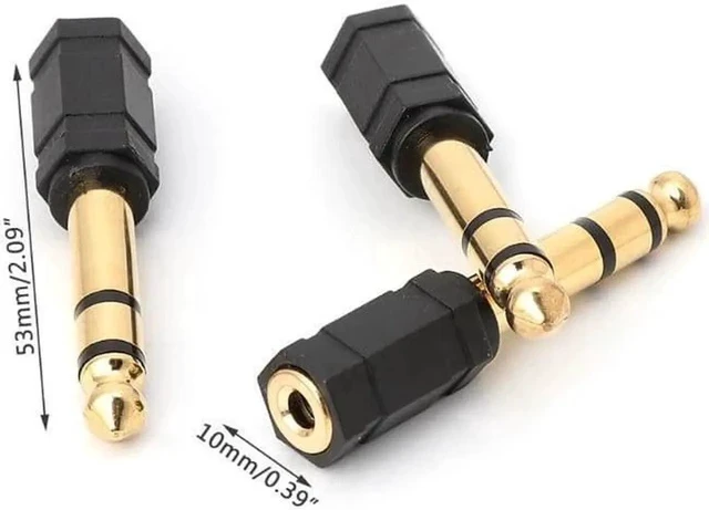 Alt view image 4 of 5 - 5PCS Gold Plated 3.5mm to 6.35mm Stereo Jack Headphone Adaptor Connector