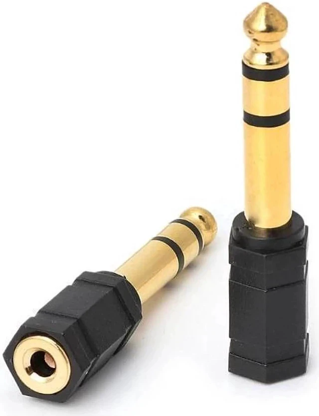Alt view image 5 of 5 - 5PCS Gold Plated 3.5mm to 6.35mm Stereo Jack Headphone Adaptor Connector