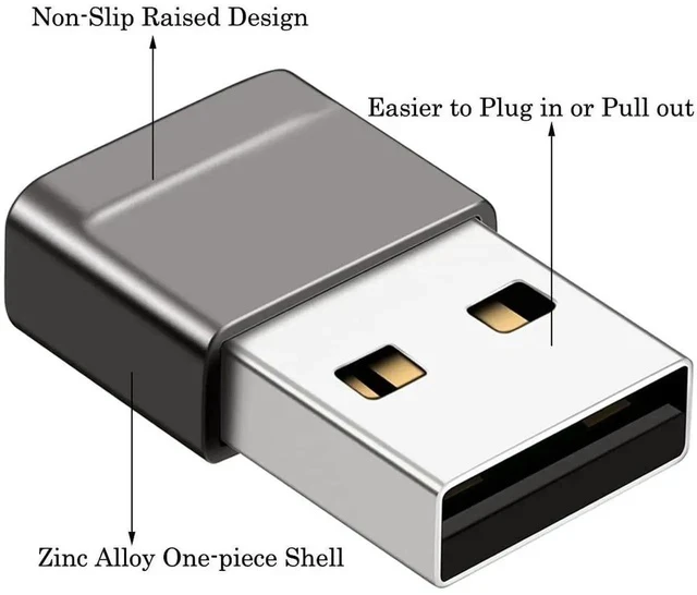 Alt view image 3 of 7 - USB C Female to USB Male Adapter (4 Pack), Ultra Compact Converter Compatible with iPhone 16 15 Apple Watch AirPods CarPlay and More, Gray Aluminium Alloy