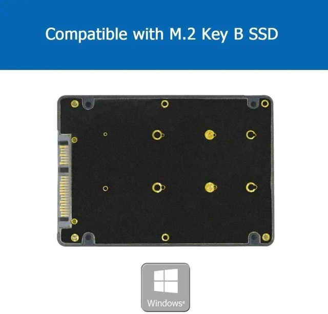 Alt view image 7 of 7 - M.2 Adapter to 2.5 SATA Enclosure, B & M Key SATA Based NGFF SSD Converter to 2.5 Inch SATA 3.0 Card Support 2230 2242 2260 2280 Hard Drive with 7mm Case