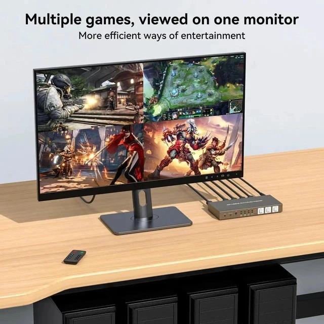 Alt view image 5 of 7 - HDMI Multiviewer 4x1 4 Port Multi-Picture Seamless Switch 4 Input 1 Output Split Screen TV, Support 4K@30Hz 1080P60Hz Applicable to Display Multiple Signal Sources on The Same Monitor