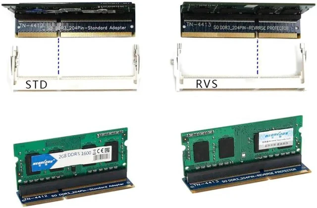 Alt view image 2 of 6 - DDR3 SO DIMM Adapter Converter Card Raiser 204PIN DDR 3 Reverse Protector SO DIMM DDR3 Memory Ram Tester Post Card for Computer