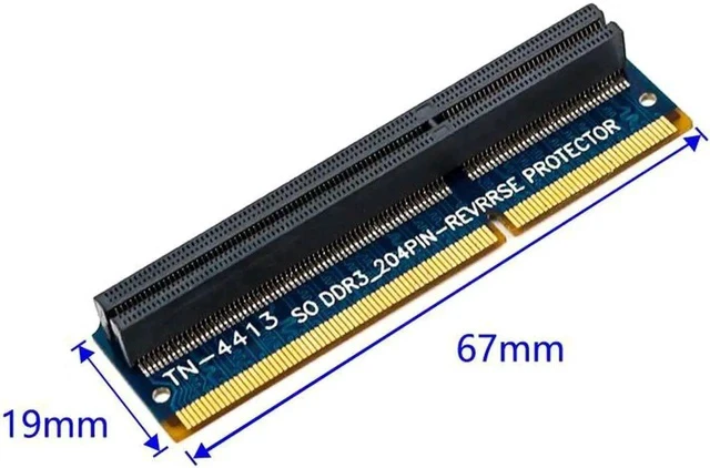 Alt view image 3 of 6 - DDR3 SO DIMM Adapter Converter Card Raiser 204PIN DDR 3 Reverse Protector SO DIMM DDR3 Memory Ram Tester Post Card for Computer