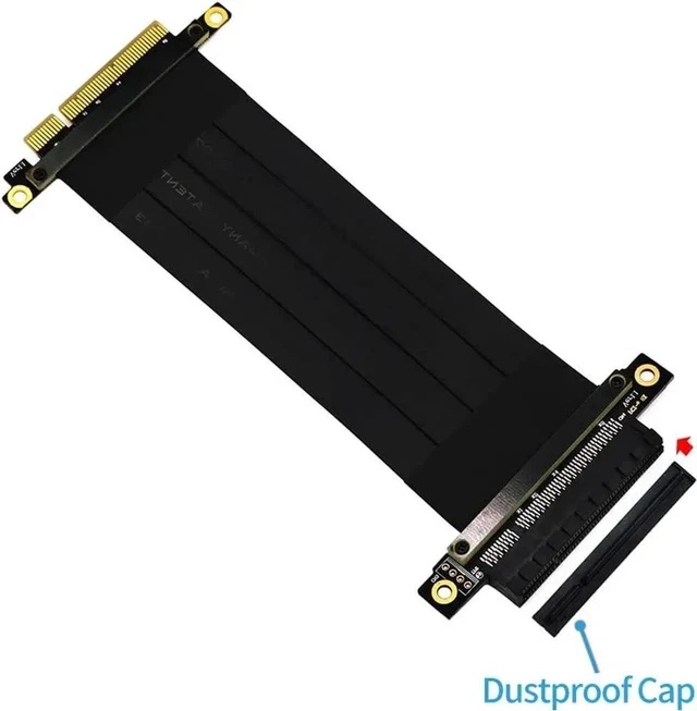 Alt view image 4 of 6 - PCI-E Gen3 Extension Cable PCI Express 3.0 8X Card Adapter Cable Riser Cable 4X for 1U/2U Chassis(180 Degree Cable 20cm)