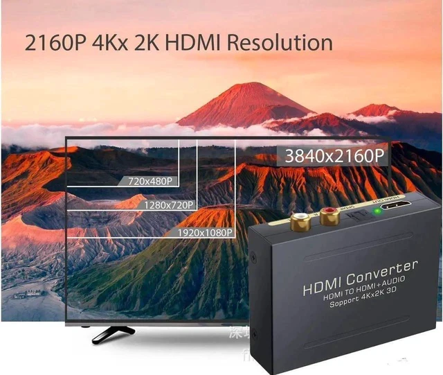 Alt view image 2 of 7 - HDMI Audio Extractor 1080P HDMI to HDMI + Optical TOSLINK SPDIF + Analog RCA L/R Stereo Audio Video Spiltter Adapter Converter for Blu-ray DVD Player Sky HD Box PS3 PS4