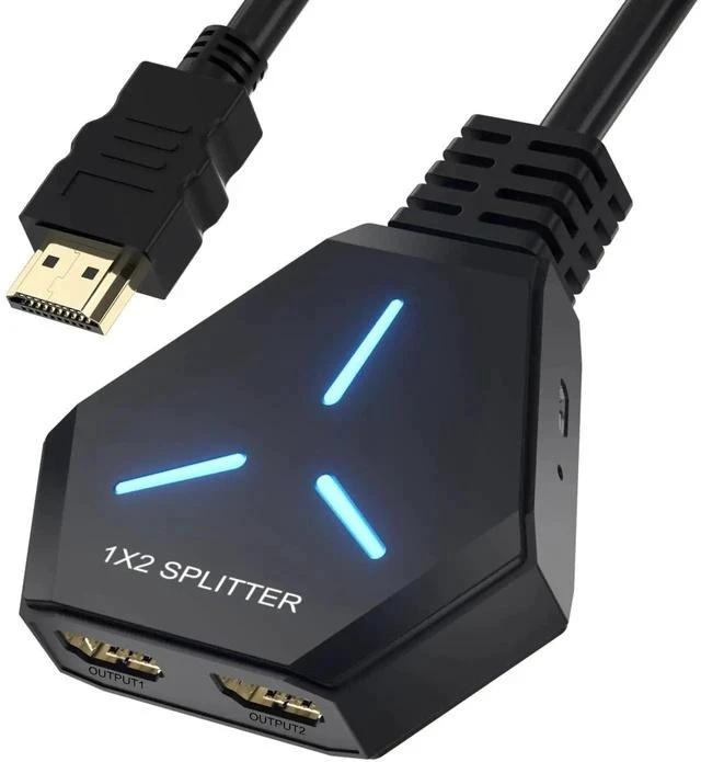 Main image of HDMI Splitter for Dual Monitors Duplicate/Mirror (Not Extend), 4K HDMI Splitter 1 in 2 Out for Full HD 4K@30hz, 1080P, 3D, Compatible with Xbox, PS4, PS5, TV, Projector, Computer