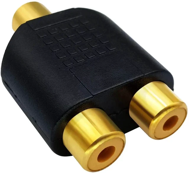 Alt view image 3 of 7 - RCA Y Splitter Adapter,Gold-Plated1RCA Female to 2 RCA Female Jack Audio Video Y Splitter Adapters Connector for Audio Video AV TV Cable Convert (5 Pack F/F)