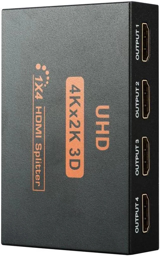 Alt view image 3 of 4 - Ultra HD 4K 4 Port HDMI Splitter 1x4 Repeater Amplifier 1080P 3D Hub 1 In 4 Out