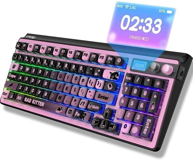 Alt view image 2 of 2 - H98 Wireless Mechanical Keyboard,96-Key Hot-Swappable Wired Gaming Keyboard,Tri-Mode Bluetooth 5.0 2