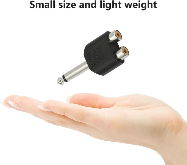 Alt view image 2 of 7 - 6.35mm Mono 1/4 Inch Male to RCA Splitter,Gelrhonr Stereo Jack Male to RCA Female Adapter-5PCS
