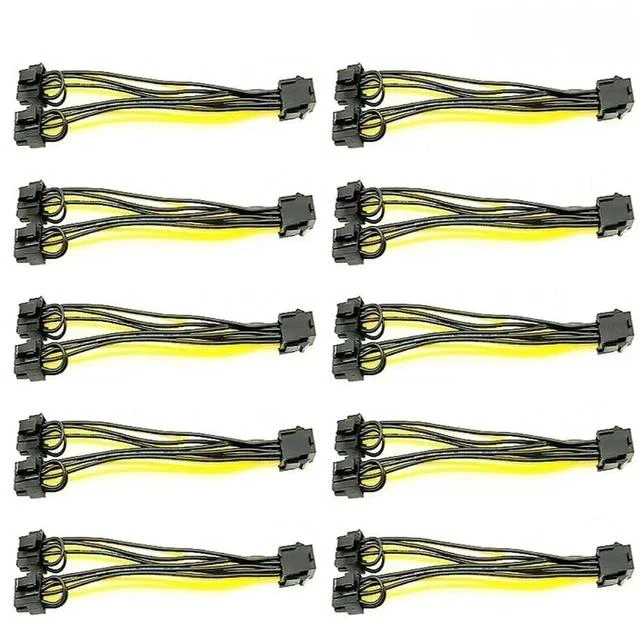 Main image of FOR 5PCS PCI-E 6-pin to Dual 6+2-pin (6-pin/8-pin) Power Splitter Cable Graphics Card PCIE PCI Express 6Pin to Dual 8Pin Power Cable