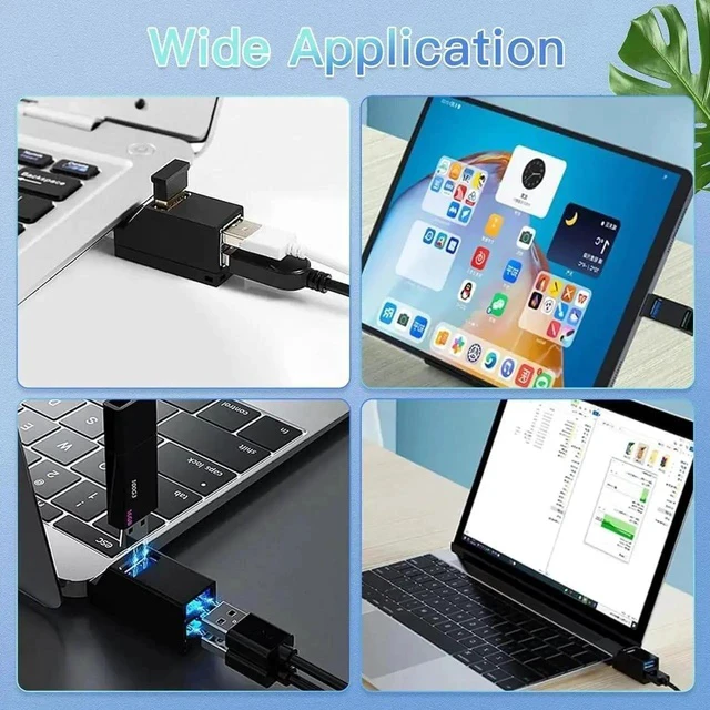 Alt view image 5 of 7 - USB Hub,USB 3.0 Splitter,USB 3-Port Extender Multiport USB Adapter,High Speed Plug and Play Bus Powered for MacBook, Mac Pro/Mini,iMac, Surface Pro,XPS,Notebook PC,USB Flash Drives,Mobile HDD