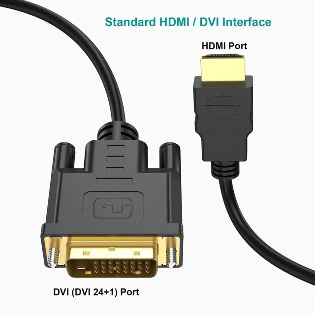 Alt view image 4 of 7 - HDMI to DVI Cable 5-Pack, 6 Ft Bidirectional DVI-D to HDMI Male to Male High Speed Adapter Cable Support 1080P Full HD (5, Black)