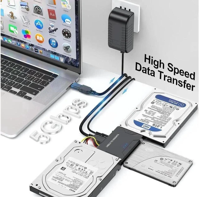 Alt view image 4 of 7 - Hard Drive Reader IDE SATA to USB 3.0 Adapter, USB + Type C External Hard Drive Data Ultra Recovery Converter Kit with Power for 2.5 3.5 HDD ssd Disk 5.25 Inch DVD/CD-ROM Optical Drive