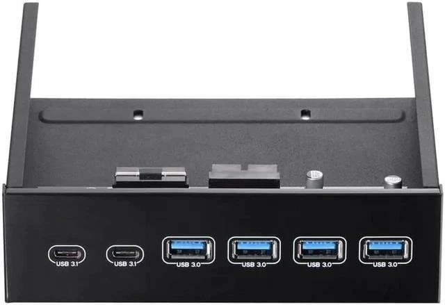 Main image of 5.25" Front Bay USB HUB 2-Port USB 3.1 & 4-Port USB 3.0 High Speed 5Gbps USB Hub Front Panel Computer Case Optical Drive Bay Converter Hub