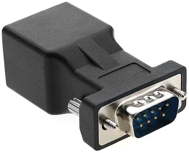 Alt view image 2 of 7 - RS232 to RJ45 DB9 9Pin Serial Port Male to RJ45 Female Cat5e6 Ethernet LAN Extend Adapter
