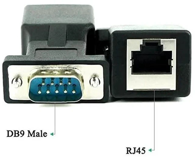 Alt view image 7 of 7 - RS232 to RJ45 DB9 9Pin Serial Port Male to RJ45 Female Cat5e6 Ethernet LAN Extend Adapter