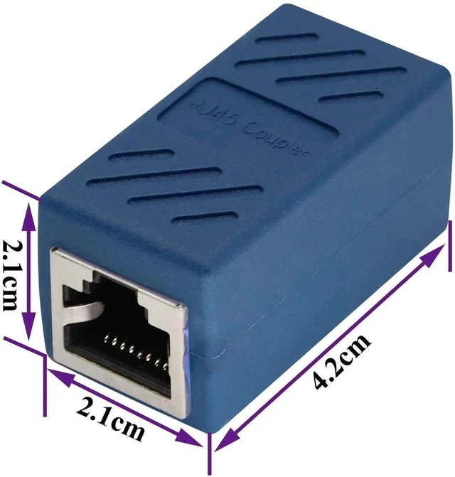 Alt view image 3 of 7 - RJ45 Cat6 Adapter Ethernet Cable Extender Cat6 Female to Female Inline Network Cable Coupler Cat6 Cat5 Cat5e Ethernet Coupler Adapter (Blue-10 Pack)
