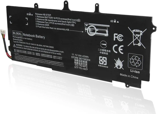 Alt view image 2 of 5 - 11.1V Battery for HP EliteBook Folio 1040 G2 L7Z22PA L9S82PA F6R38AV F2R72UT L7Z22PA L9S82PA