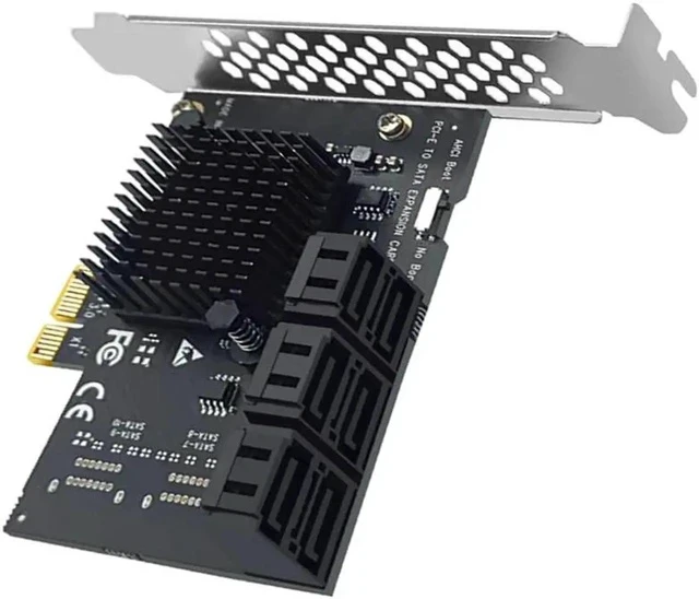 Alt view image 2 of 6 - Chi a Mining Riser 6 Port SATA PCIE PCI-E Adapter PCIE to SATA Controller PCI Express X1 SATA 3.0 6Gbps Add on Cards for Windows
