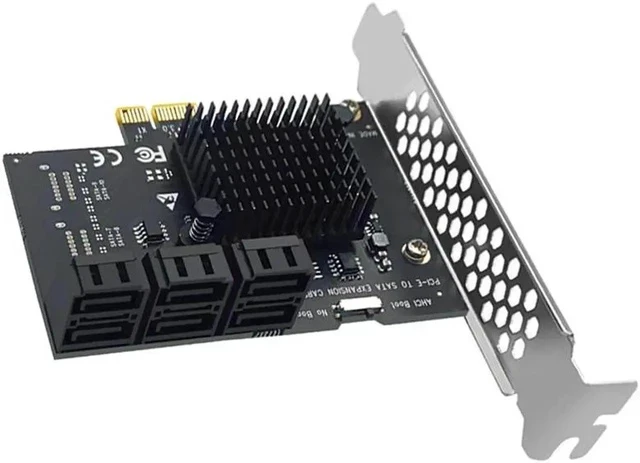 Alt view image 5 of 6 - Chi a Mining Riser 6 Port SATA PCIE PCI-E Adapter PCIE to SATA Controller PCI Express X1 SATA 3.0 6Gbps Add on Cards for Windows