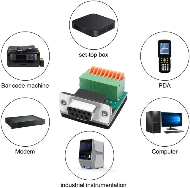 Alt view image 5 of 7 - DB9 Solderless Adapter RS232 D-SUB Serial to 9-pin Port Spring Terminal Crimp Connector Breakout Board 9 pin Port Adapter Module for Serial Communication Devices (DB9 Female)
