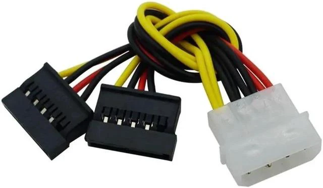 Alt view image 4 of 6 - 4Pin IDE M-olex To 2 Serial ATA SATA Y Splitter Hard Drive Power Supply Cable for Adding SATA Drives for Bitcoin Miner Mining(2 pcs)