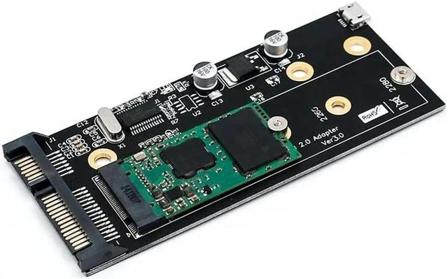 Alt view image 2 of 6 - M.2 to USB SATA Adapter SATA-Bus NGFF M.2 KEY B to SATA 2.5 with USB 2.0 and 3.5 HDD Bracket Adapter Raiser for 2230-2280 M2 SSD