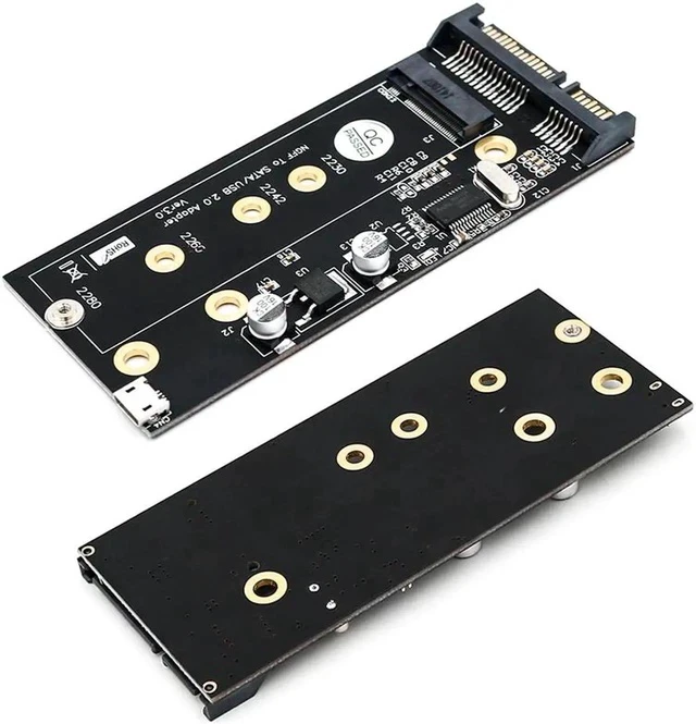 Alt view image 4 of 6 - M.2 to USB SATA Adapter SATA-Bus NGFF M.2 KEY B to SATA 2.5 with USB 2.0 and 3.5 HDD Bracket Adapter Raiser for 2230-2280 M2 SSD