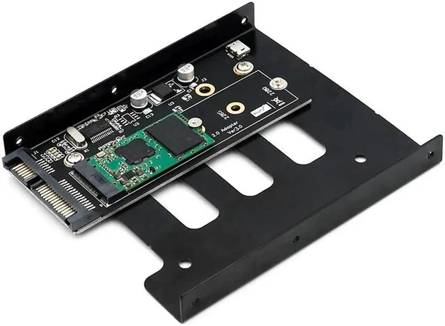 Alt view image 6 of 6 - M.2 to USB SATA Adapter SATA-Bus NGFF M.2 KEY B to SATA 2.5 with USB 2.0 and 3.5 HDD Bracket Adapter Raiser for 2230-2280 M2 SSD