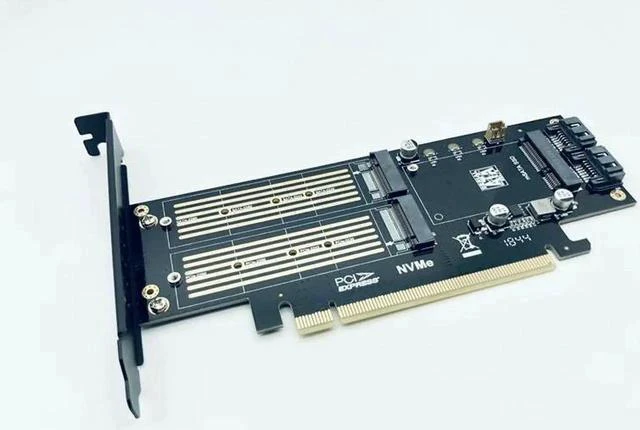 Main image of Add On Cards SATA M.2 Adapter PCIE M.2 to SATA SSD M.2 SATA Adapter NVME M Key + AHCI NGFF B Key + MSATA 3in1 Riser Card