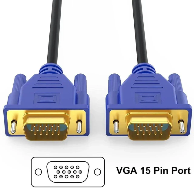 Alt view image 3 of 7 - Long VGA Cable 35 Feet, Shielded Male to Male Monitor Computer Cable Adapter, Pure Copper Wire HD15 1080P @60Hz Full HD High Resolution for TV Computer Projector-(Blue, 1-Pack)