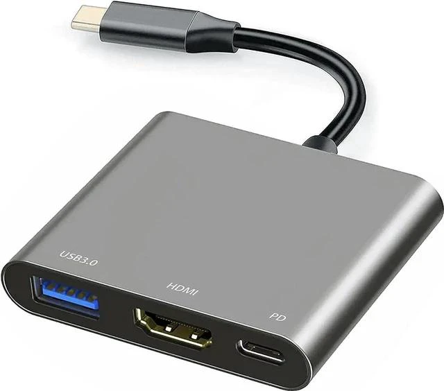 Main image of USB C to HDMI Multiport Adapter Cable with Charging Port USBC HDMI Adapter Converter for Mac iPad pro MacBook 4K HDMI to USB C Hub Adapter for Monitor Laptop USB-C to USB 3.0 Adapter 10Gbps Dongle