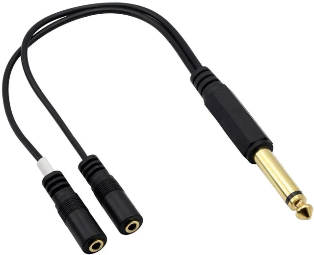 Alt view image 3 of 7 - 1/4" to 1/8" TRS/TRRS Adapter 6.35mm Male to 3.5mm Female Stereo Audio Cable Y-Splitter Adapter for Amplifiers, Guitars, Pianos, Home Theater Equipment Etc.