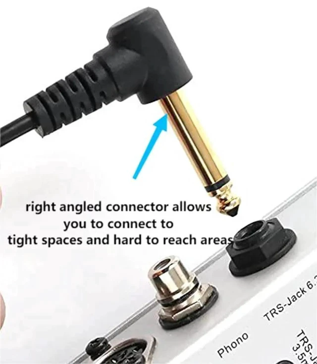 Alt view image 2 of 6 - 6.35 mm Cable Splitter 1/4 inch Female TRS Stereo to Dual 2x6.35mm 1/4 Inch TS Mono Male Gold Plated 90 Degree Right Angle Y Splitter Audio Mixer Cable 25cm