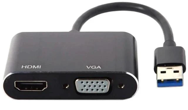 Main image of USB 3.0 & 2.0 to HDMI & VGA HDTV Adapter Cable External Graphics Card Compatible for Windows Mac Laptop